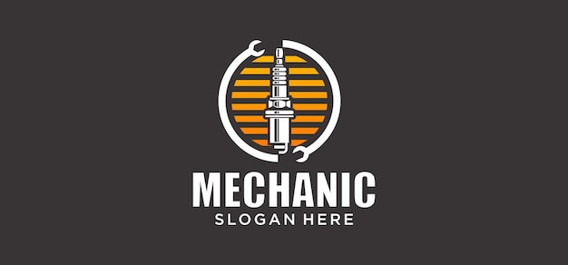 Automotive engine mechanic-logo voor bedrijven met betrekking tot de auto- en auto-auto-industrie