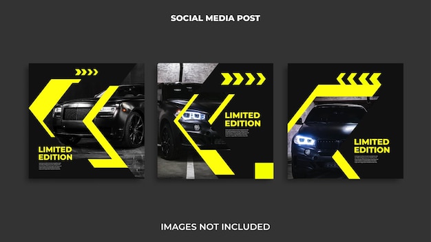 Progettazione di post di instagram automobilistico