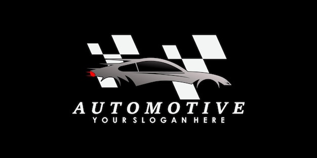 Automotive logo design with creative concept premium vector