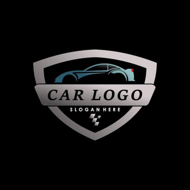 Design del logo automobilistico con vettore premium di concetto creativo