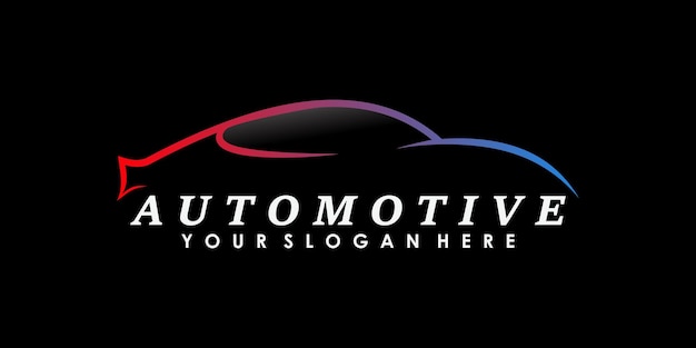 Automotive logo-ontwerp met creatief concept premium vector