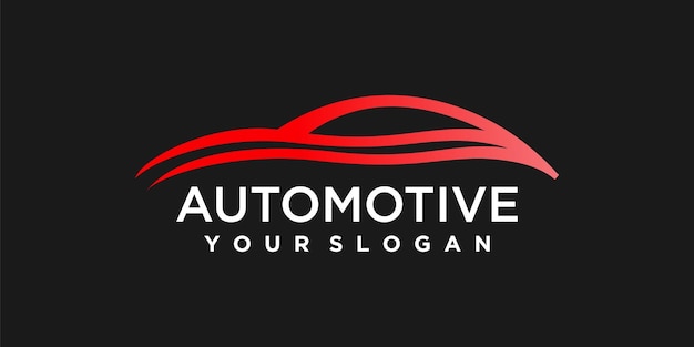 Automotive logo-ontwerp met modern creatief idee