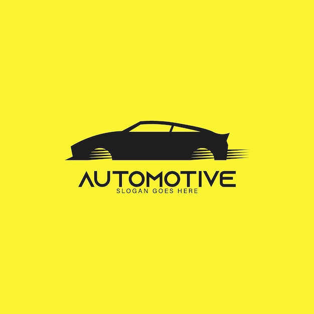 automotive logo with racing car symbol minimalist