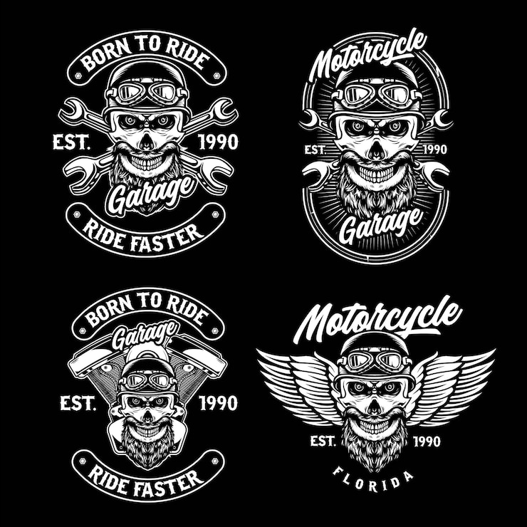 Vector automotive and motorcycle club logo