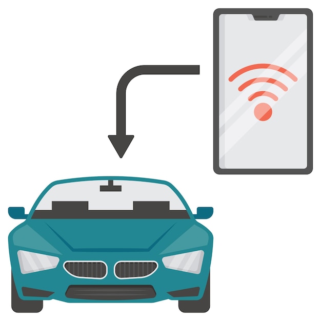 Automotive Operating Application Concept Control App Vector Design Future transportation Driverless