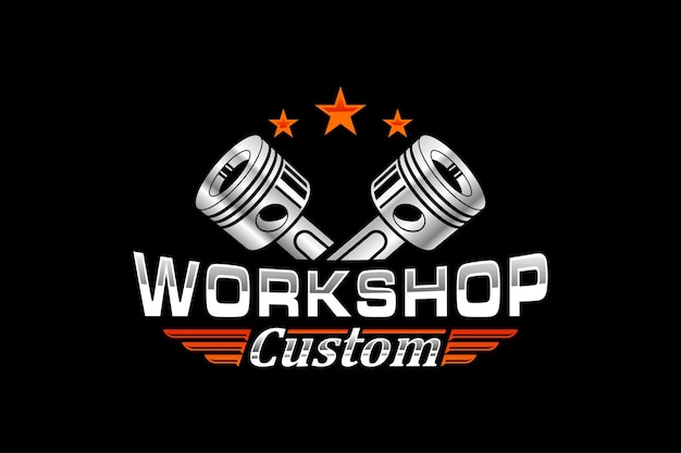 Premium Vector | Automotive piston workshop logo design modern ...