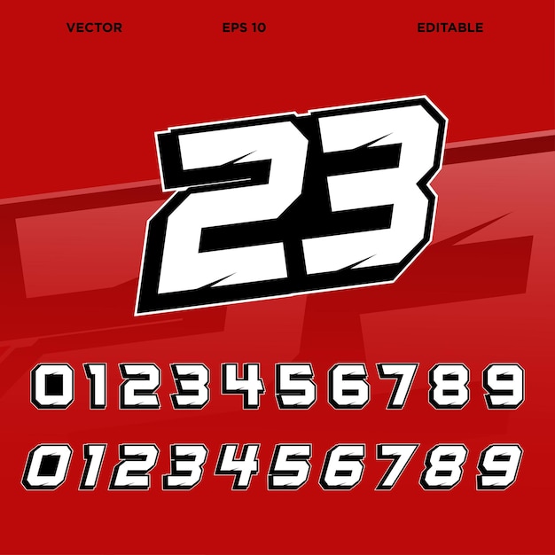 Automotive racing start number effect design vector editable graphics