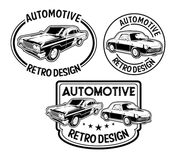 ベクトル 自動車用レトロバッジ