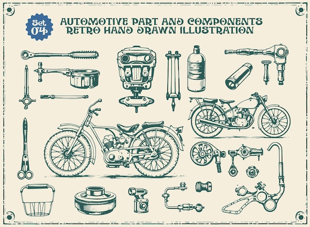 automotive service illustration set auto repair shop vector lorry spare parts