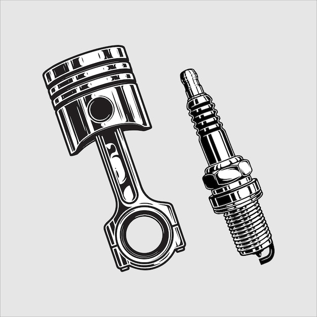automotive spare part illustration design