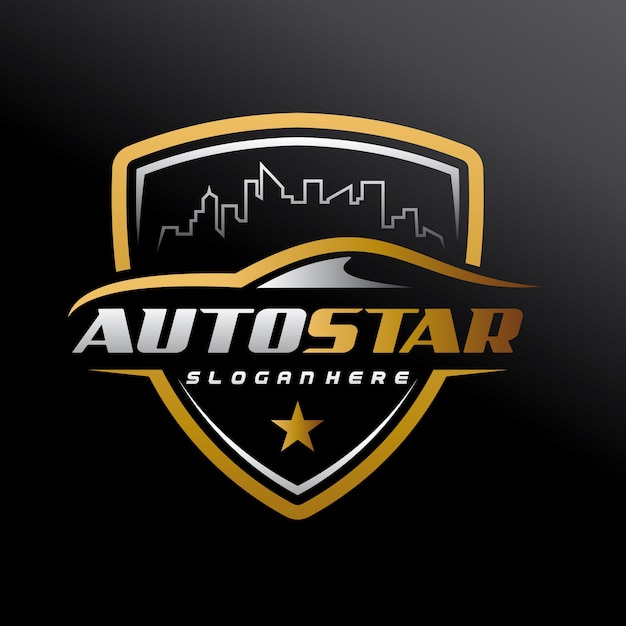 Automotive, stadsauto, autoservice, autoshowroom, autoreparatie en speed automotive-logo