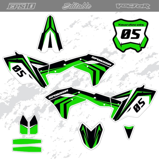 Vector automotive sticker design for motorsports