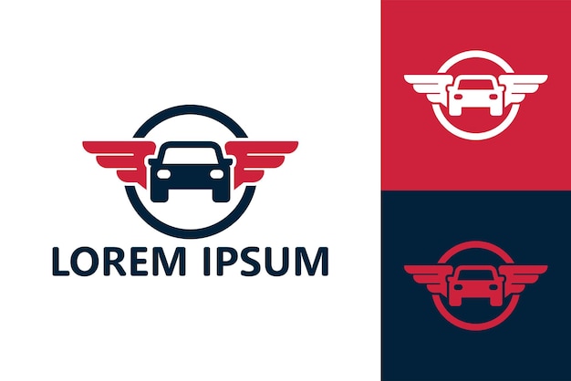 Automotive wing logo template design vector