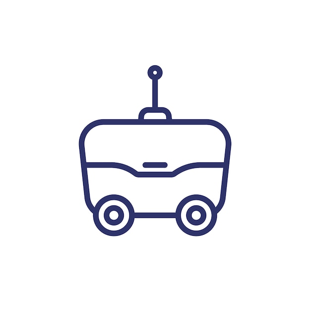 Autonomous delivery robot line icon