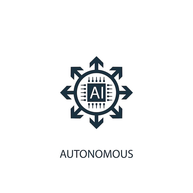 Autonoom icoon. Eenvoudige elementenillustratie. Autonoom symbool ontwerp uit de collectie van kunstmatige intelligentie. Kan worden gebruikt in web en mobiel.