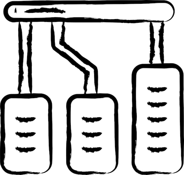 Autopedaal hand getekend vectorillustratie