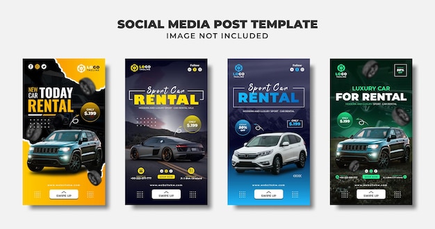 Autoverhuur Social Media Instagram Verhaal Banner en Flyer Template