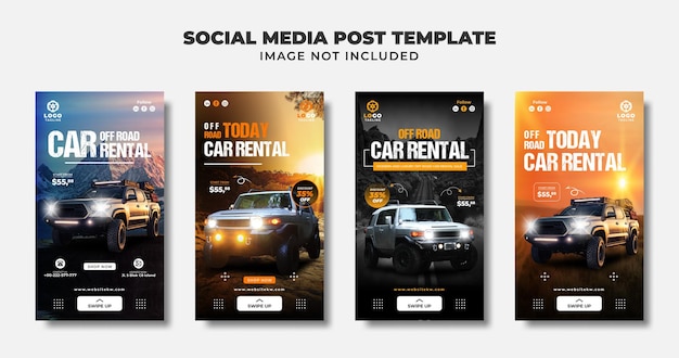 Autoverhuur Social Media Instagram Verhaal Banner en Flyer Template