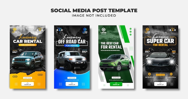 Autoverhuur Social Media Instagram Verhaal Banner en Flyer Template