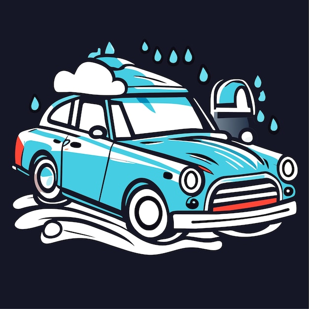 Autowassen doodle vectorillustratie