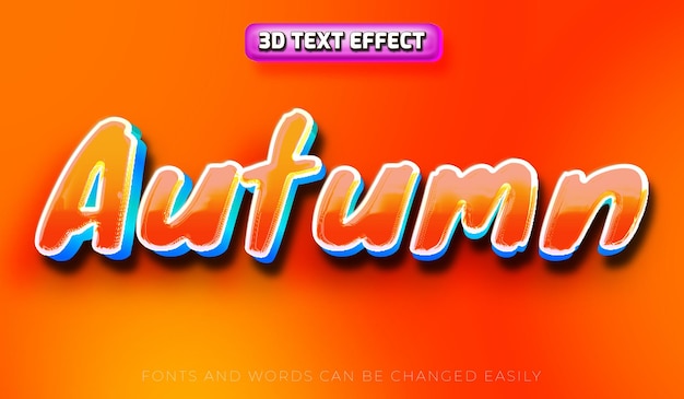 Autumn 3d editable text effect style