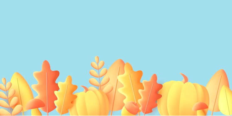 Vector 秋季3d圖形元素呈現現代圖形插圖的葉子<unk>和<unk>