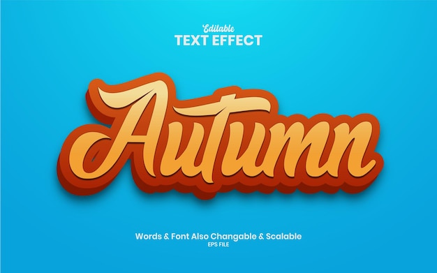 Autumn 3d Vector Text Effect