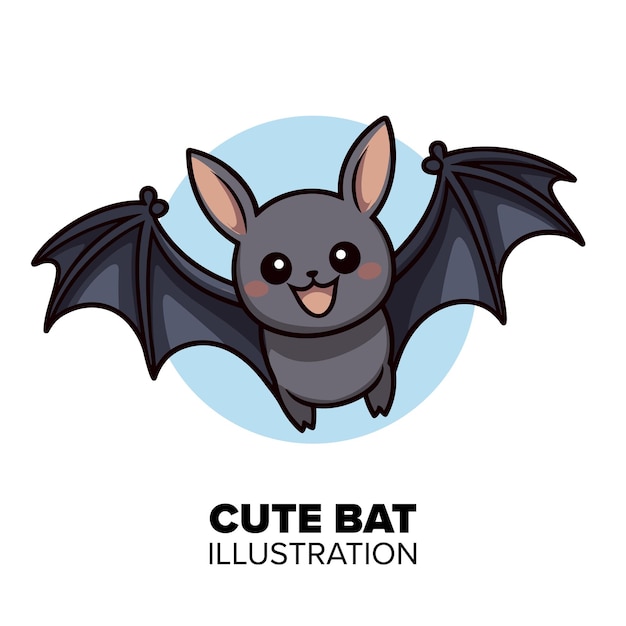 Vector autumn adventures of fuzzy the flying bat