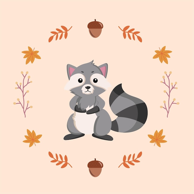 Vector autumn animal