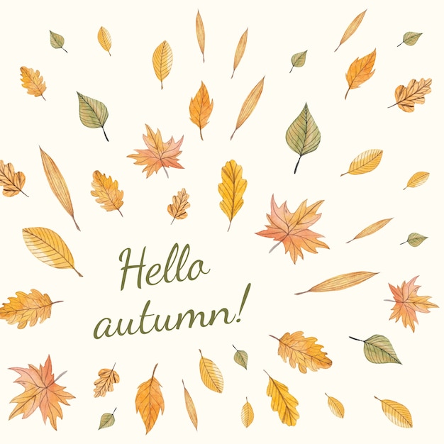 Vector autumn arrangement with leaves