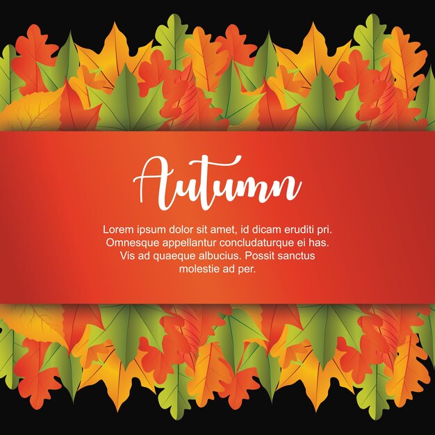 Bacground d'autunno con foglie per biglietto di auguri