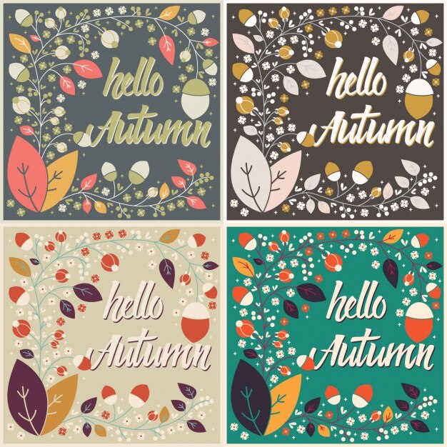 Vector autumn background collection