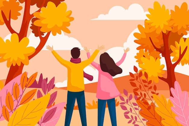 Autumn background in flat design