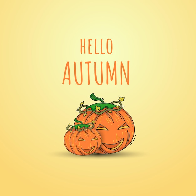 Autumn background illustration pumpkin cartoon illustration