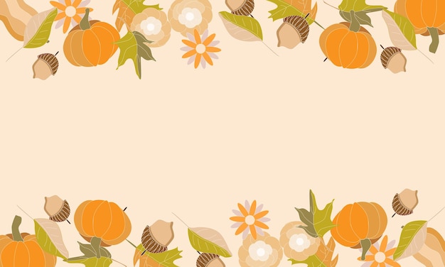 Autumn background illustration for web design landing page banner invitation flyer