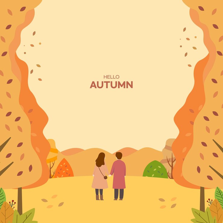 Vector 가을 배경 그림가을 숲