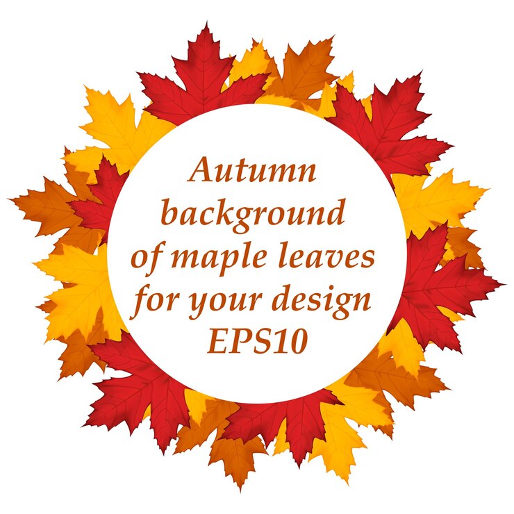 Vector autumn background of maple leaves around. vector