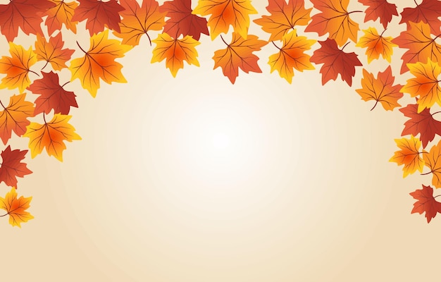 Premium Vector | Autumn background vector leaves with gradient illustration