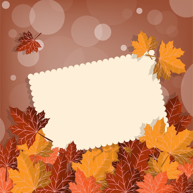 Autumn background with autumn leaves frame.