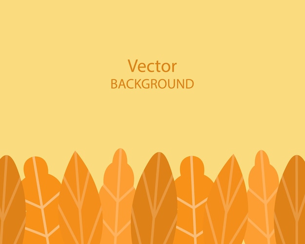 Осенний фон с большими оранжевыми листьями снизу и копирайтом осенняя векторная иллюстрация