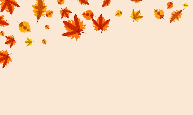 Autumn background with falling leaves and bokeh