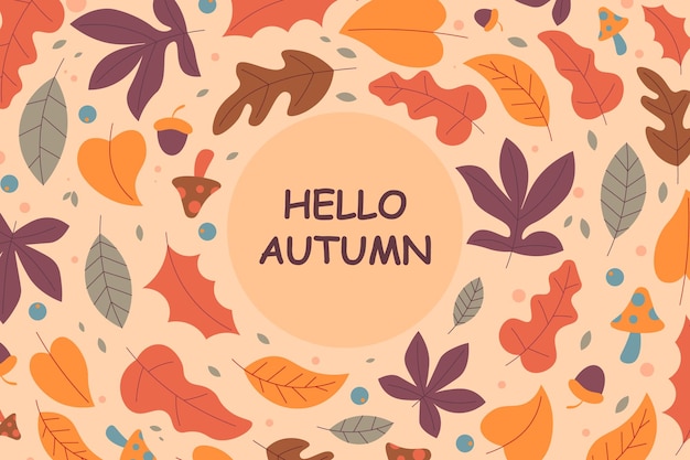 Autumn background with hand drawn style Vector