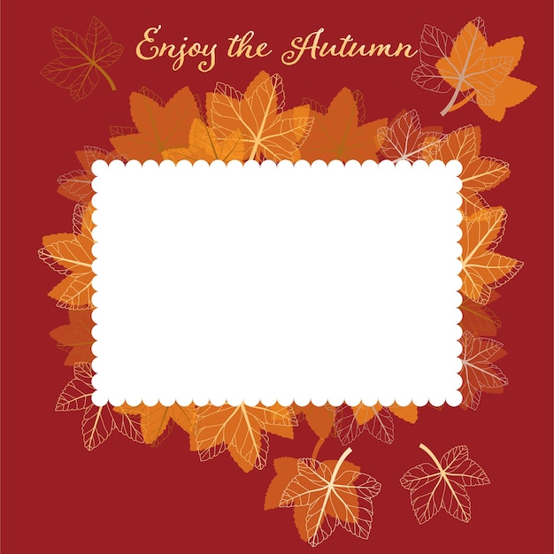 Vector autumn background with hello autumn text