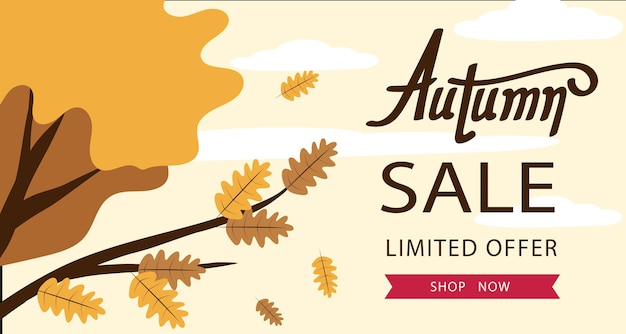 Autumn background with leaf for shopping sale