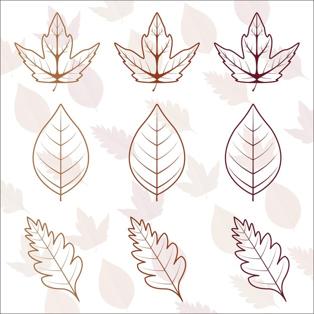 Vector autumn background with leaves