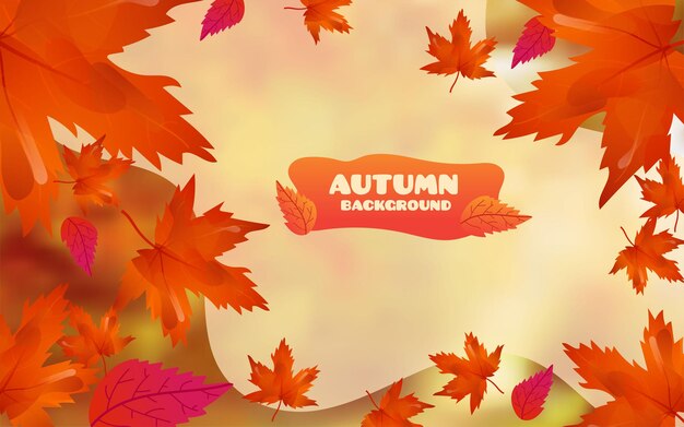 Autumn background with modern style with leaves