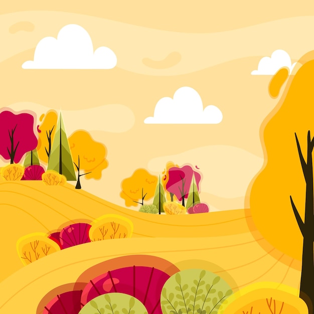 Autumn backgrounds Colorful banners with autumn fallen leaves and trees