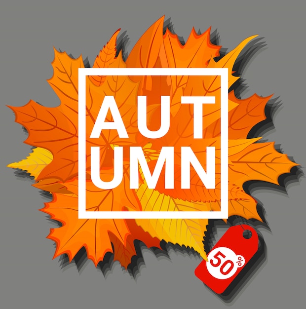 Vector autumn  banner, cartoon style