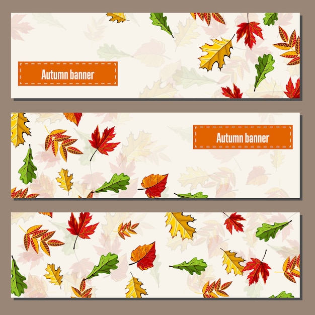 Vector autumn banner collection