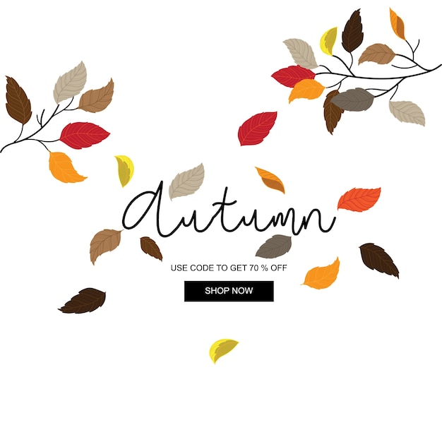 Autumn banner, баннер для продажи и скидок, элемент automn и веб-шаблон.